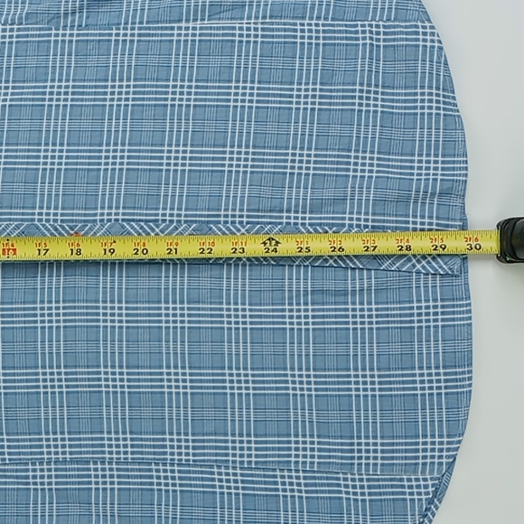 Jared Lang Men's Size S/P Button Front Slim Fit Shirt Blue/White Roll Tab Sleeve - Picture 3 of 11